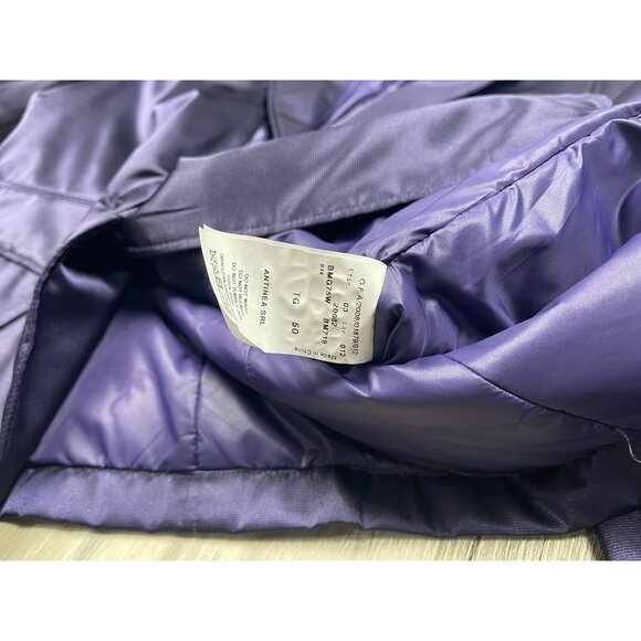Armani Collezioni Satin Puffer Blazer Jacket 14 Purple Single Button - Picture 7 of 10